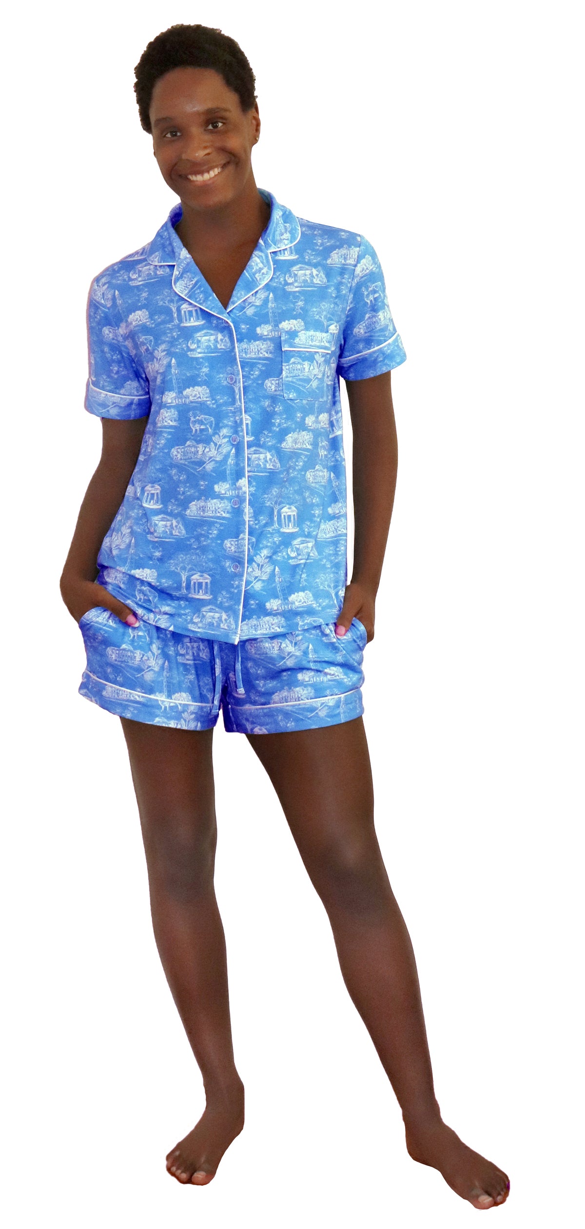 Nothing Finer Tar Heel Pajamas Blue