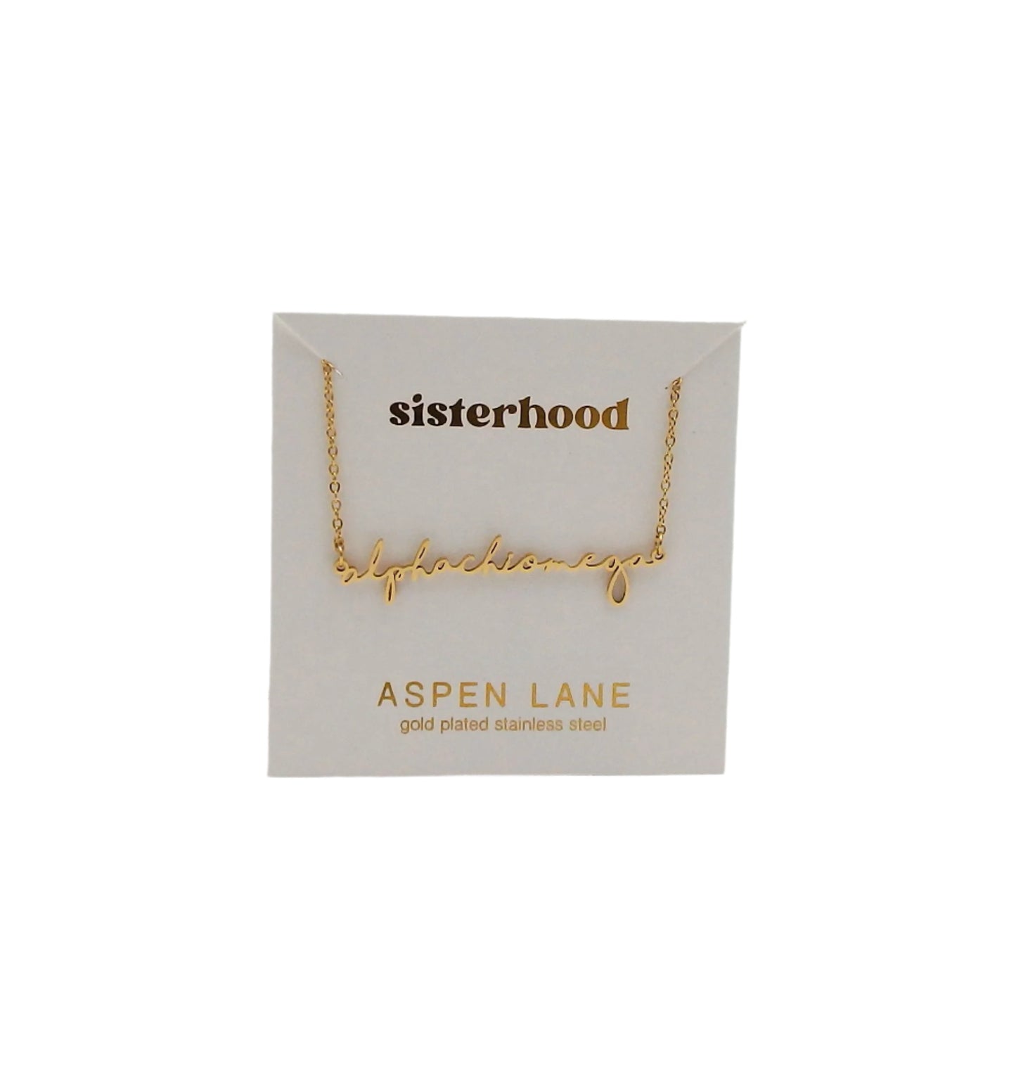 Alpha Chi Omega Script Necklace