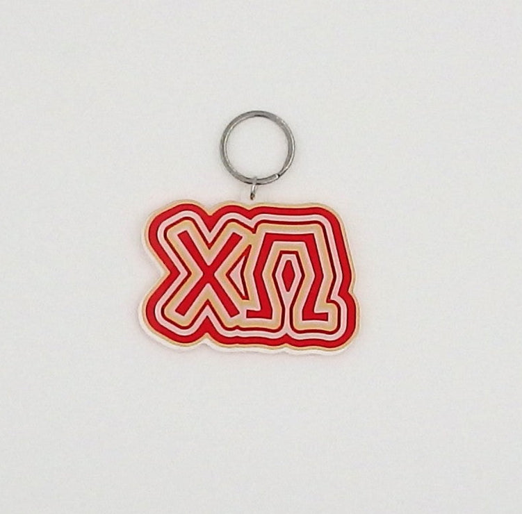 Chi Omega Letters Keychain