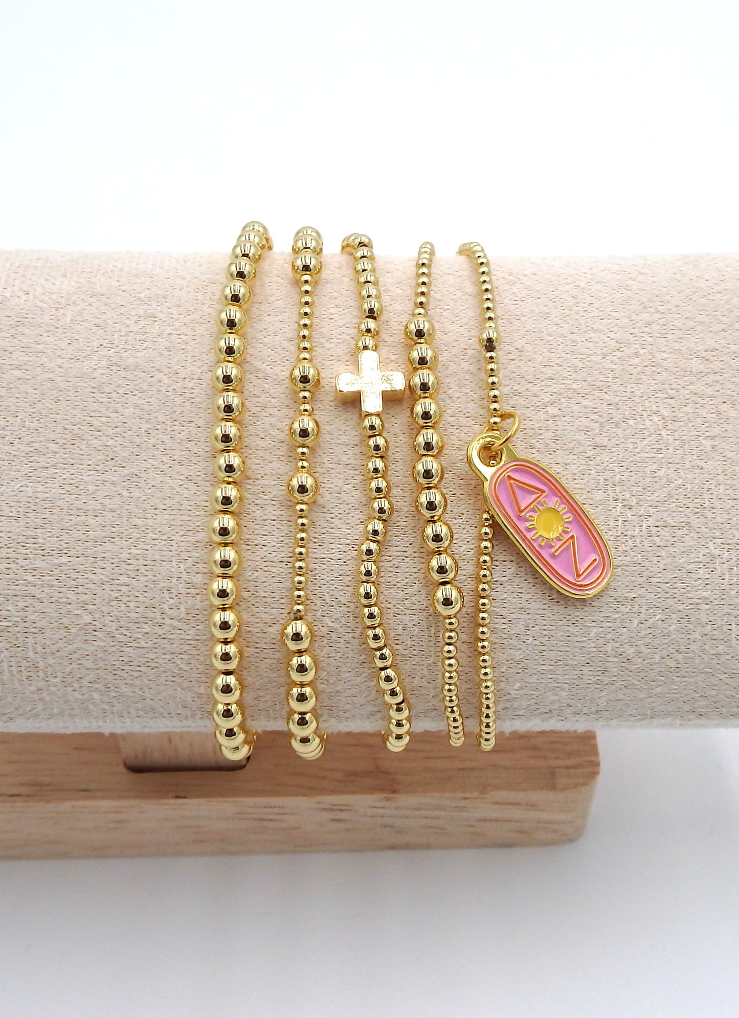 Delta Zeta Charm Stacked Bracelets
