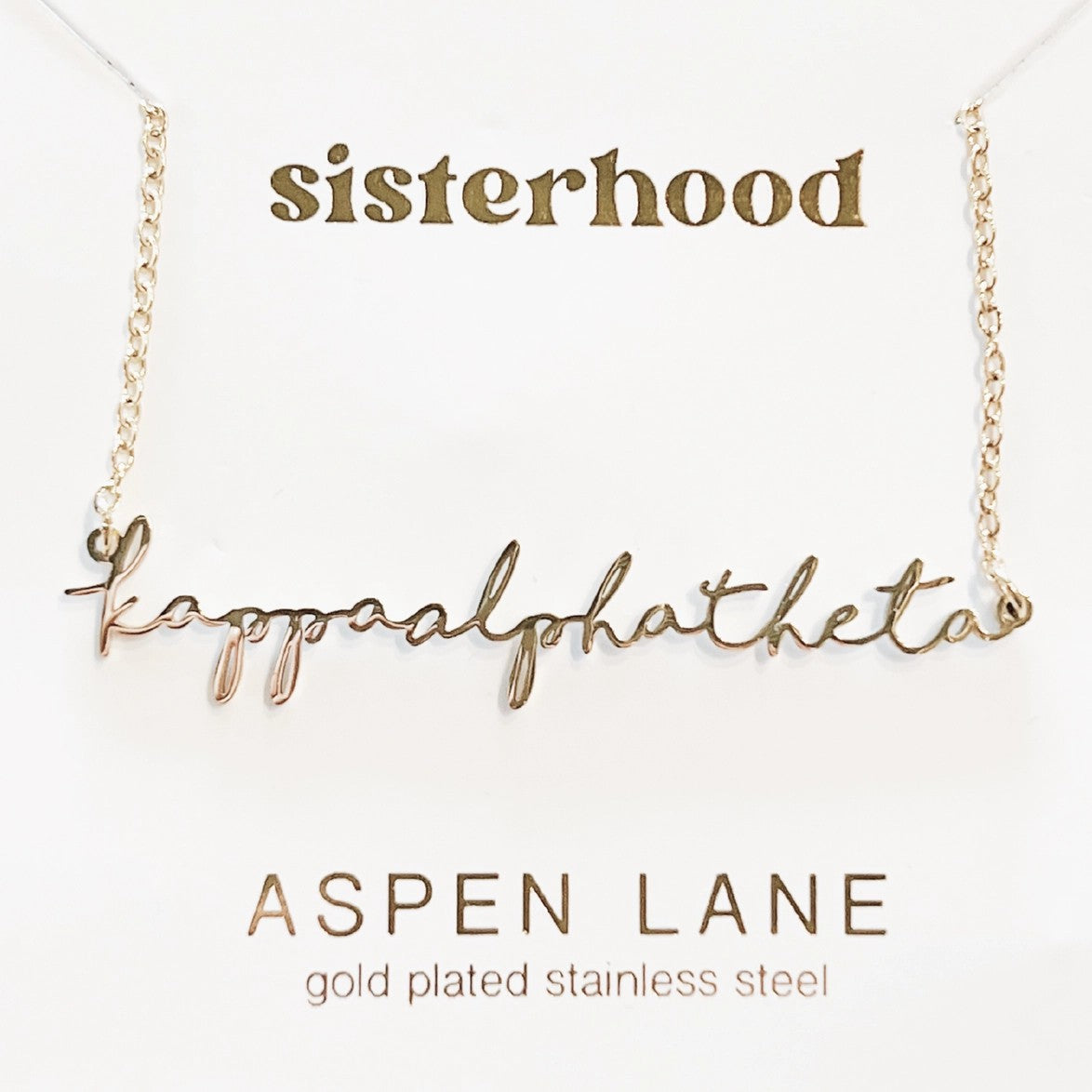Kappa Alpha Theta Script Necklace