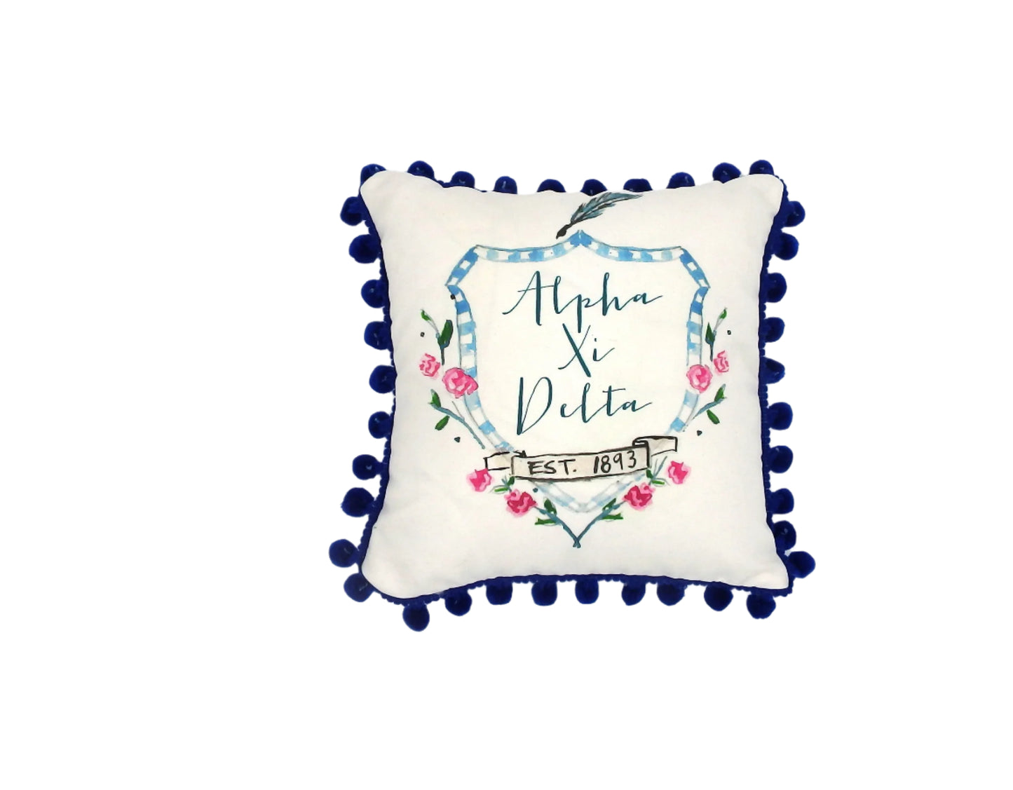 Alpha Xi Delta Pom Pom Pillow