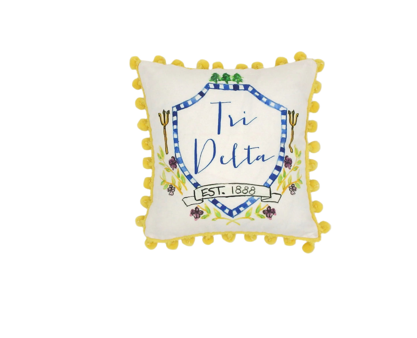 Delta Delta Delta Pom Pom Pillow