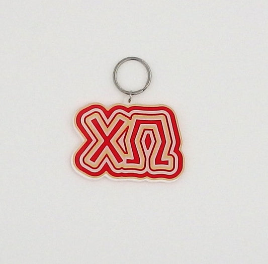Chi Omega Letters Keychain