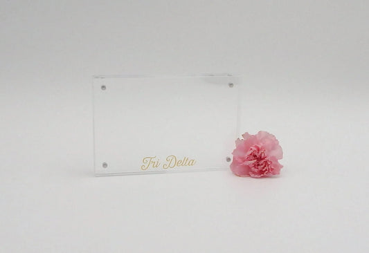 Delta Delta Delta Acrylic Frame with Gold Foil Lettering