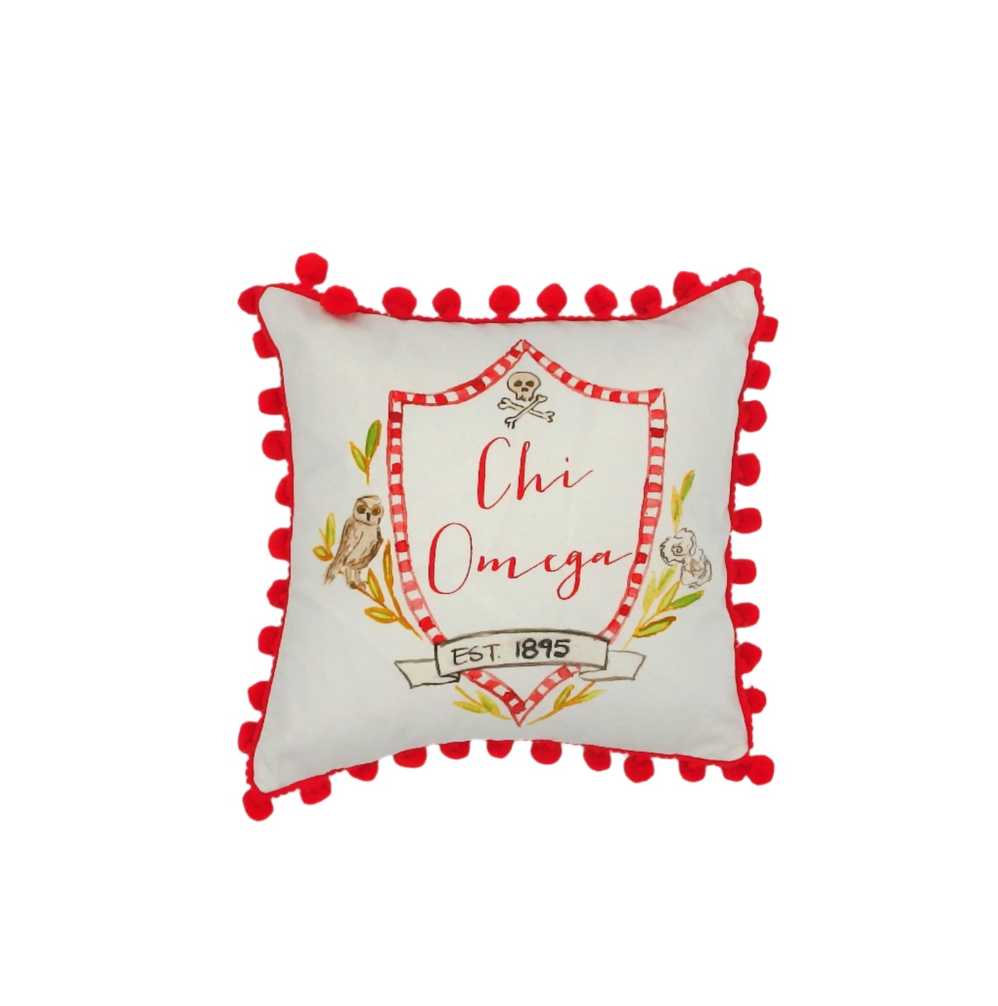 Chi Omega Pom Pom Pillow